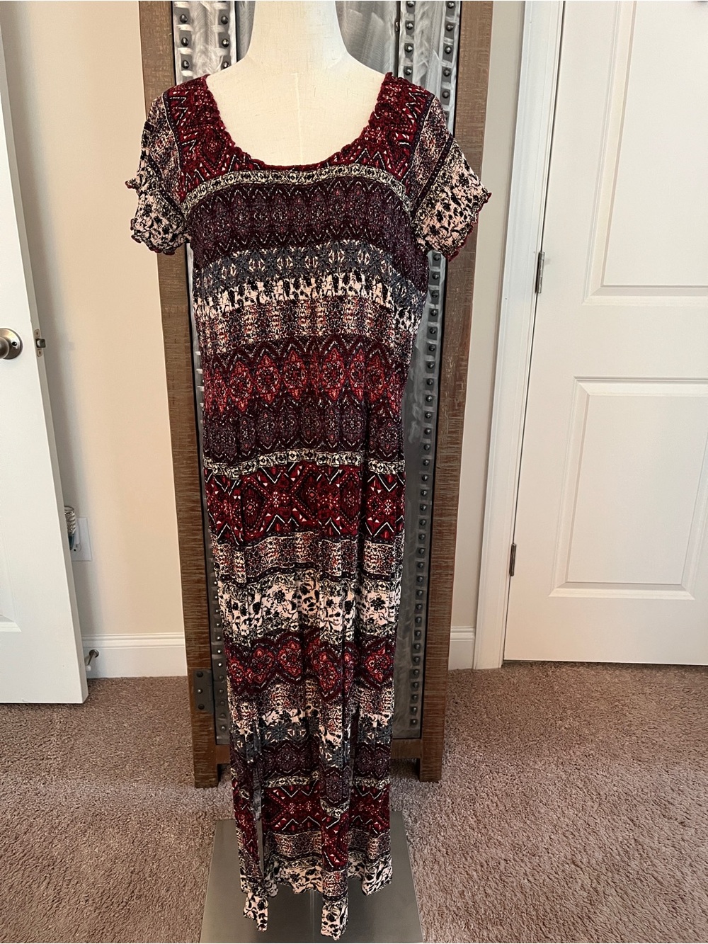 Soft Surroundings Marcelo Smocked Maxi Dress - L
